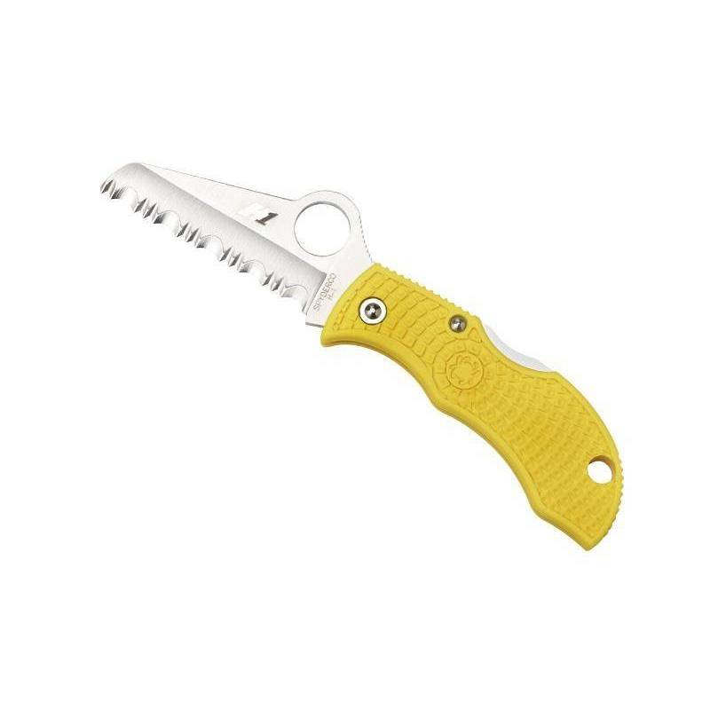 Spyderco COUTEAU MANBUG SALT JAUNE A DENTS MYLS