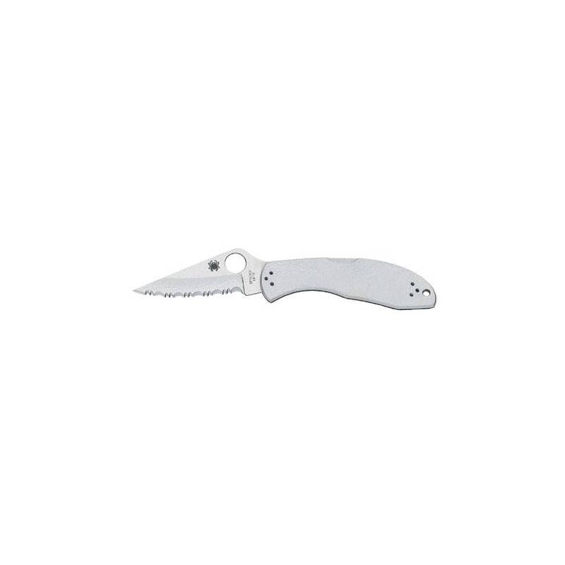 Spyderco Couteau fermant DELICA tout inox à dents